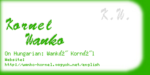 kornel wanko business card